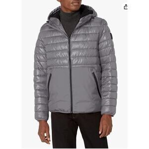 Kenneth Cole New York Men’s Gray Quilted Puffer Jacket Midweight Size Large
